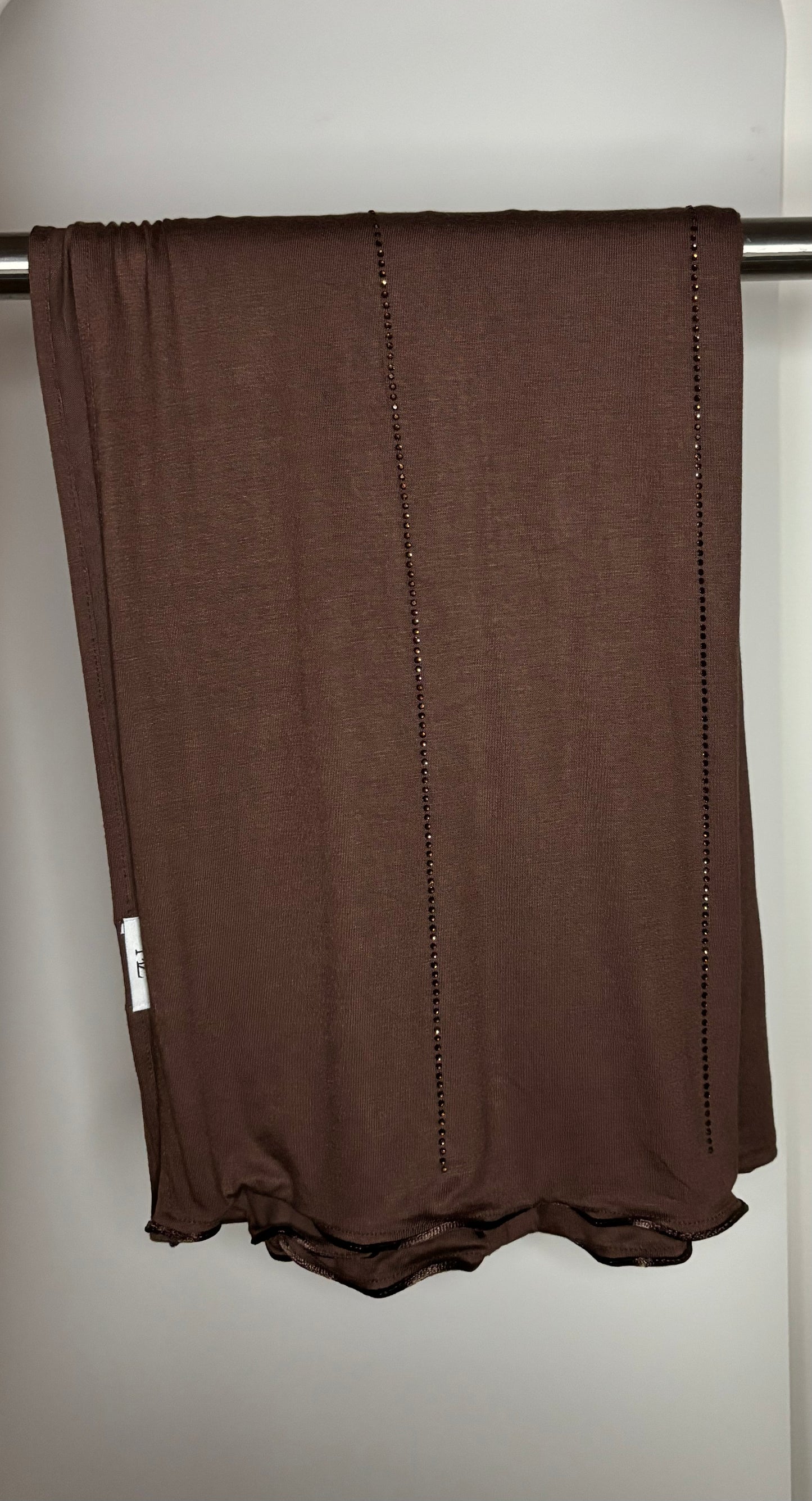 Hijab Jersey Luxury Strass Marron