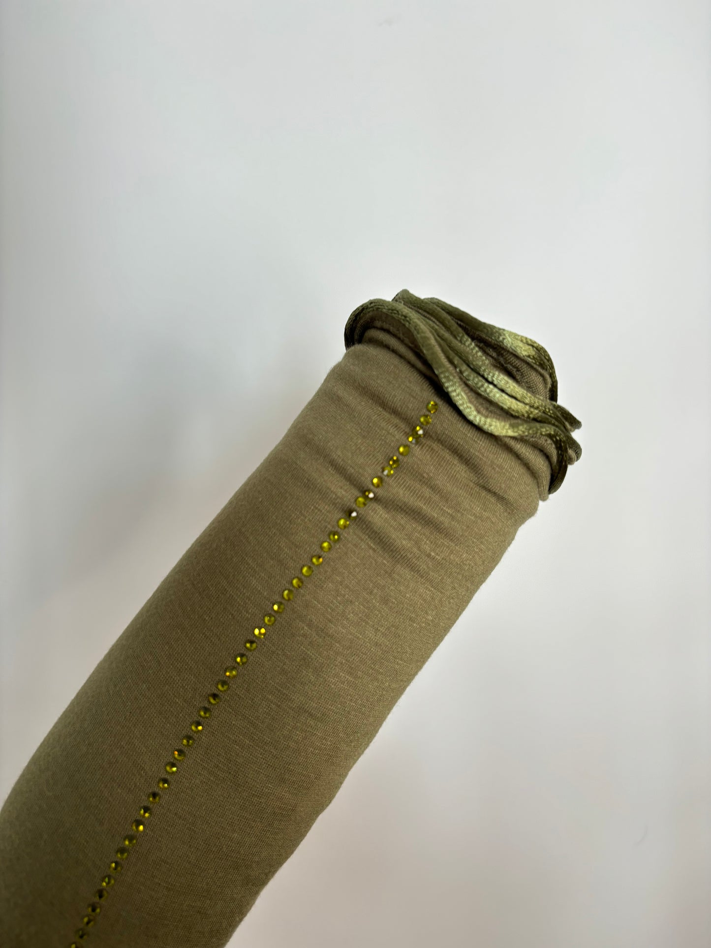 Hijab Jersey Luxury Strass Vert Kaki