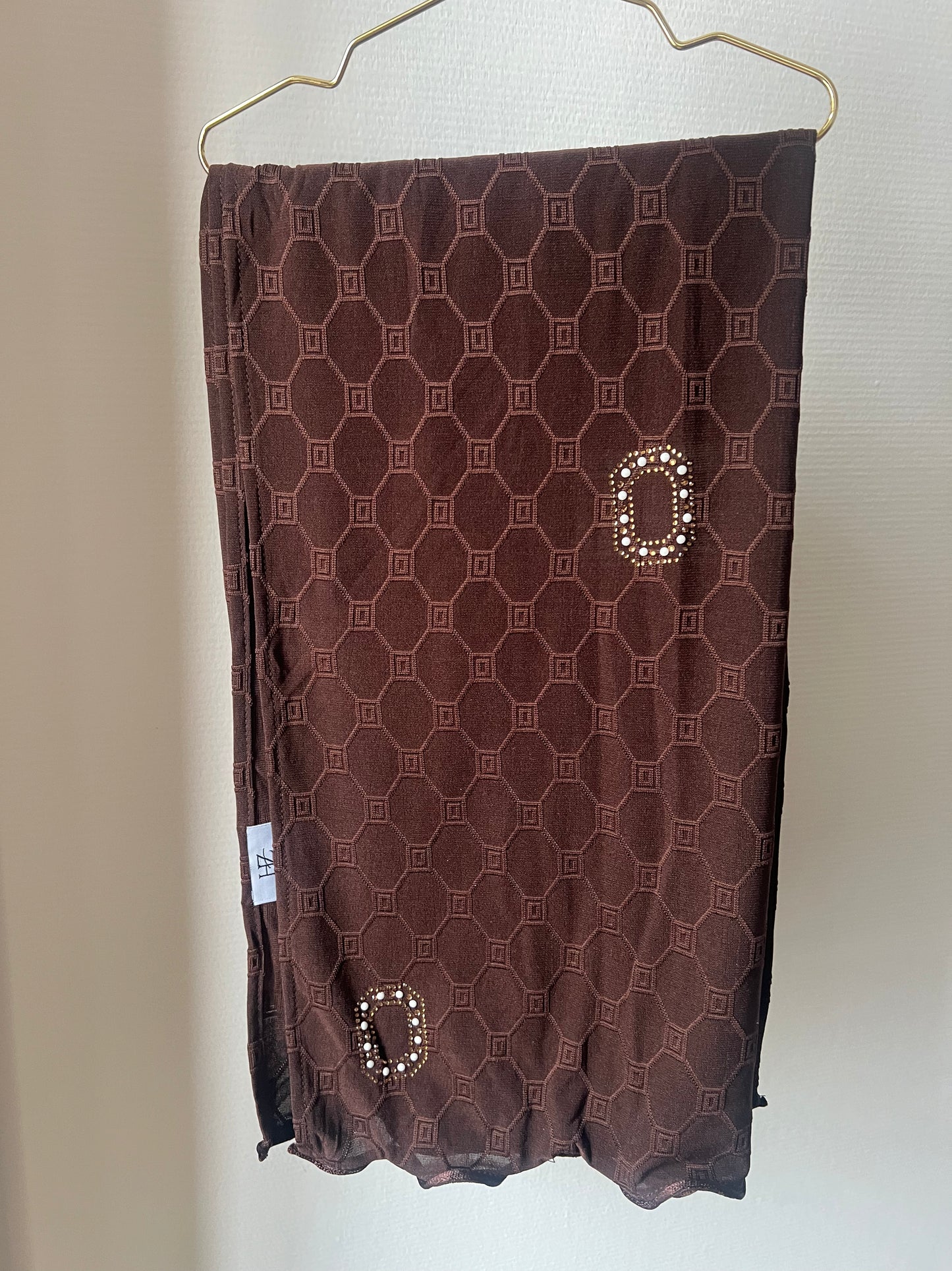 Hijab Jersey Olograph Design Brown