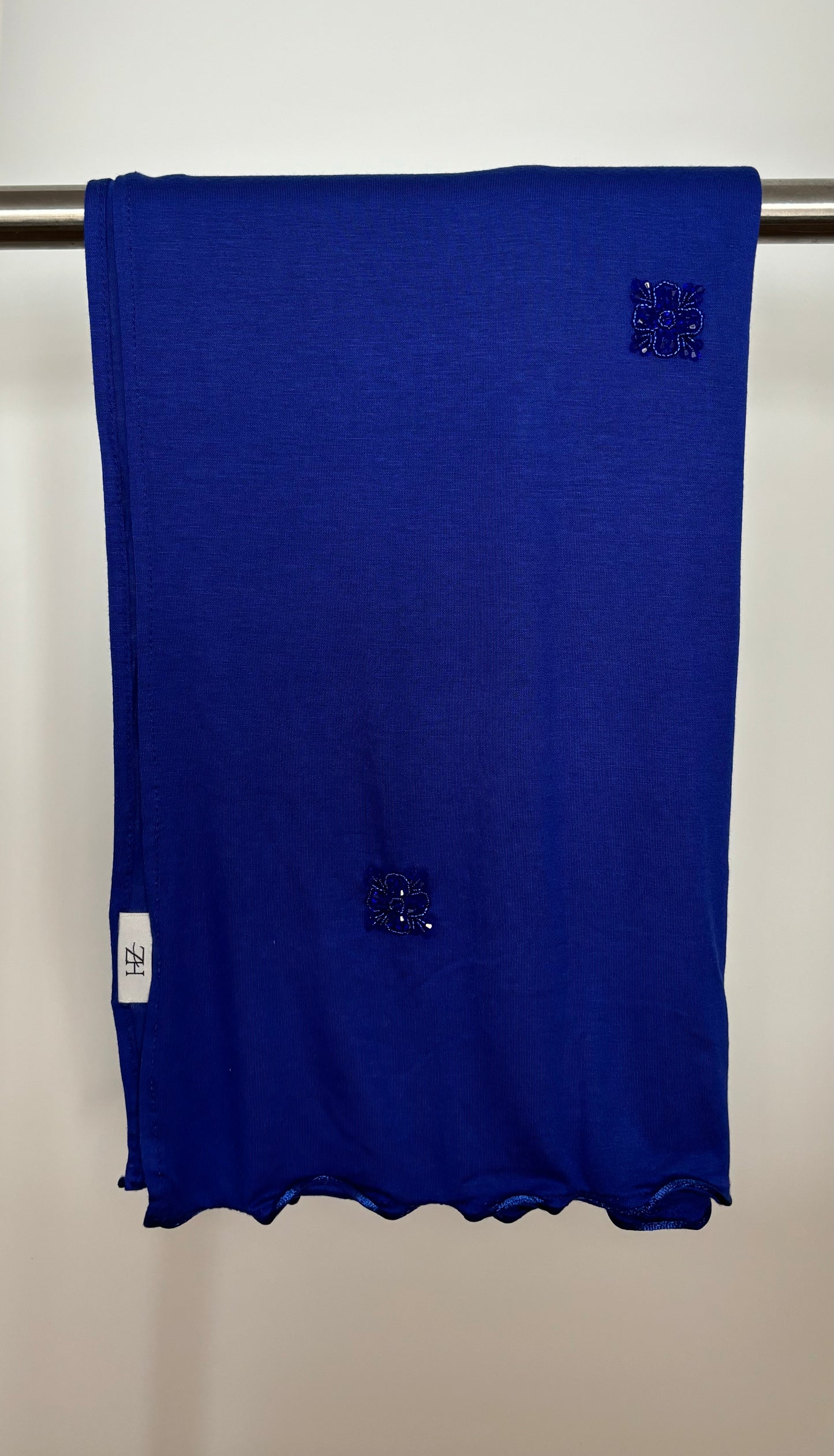 Hijab Jersey Luxury Cristal Bleu électrique