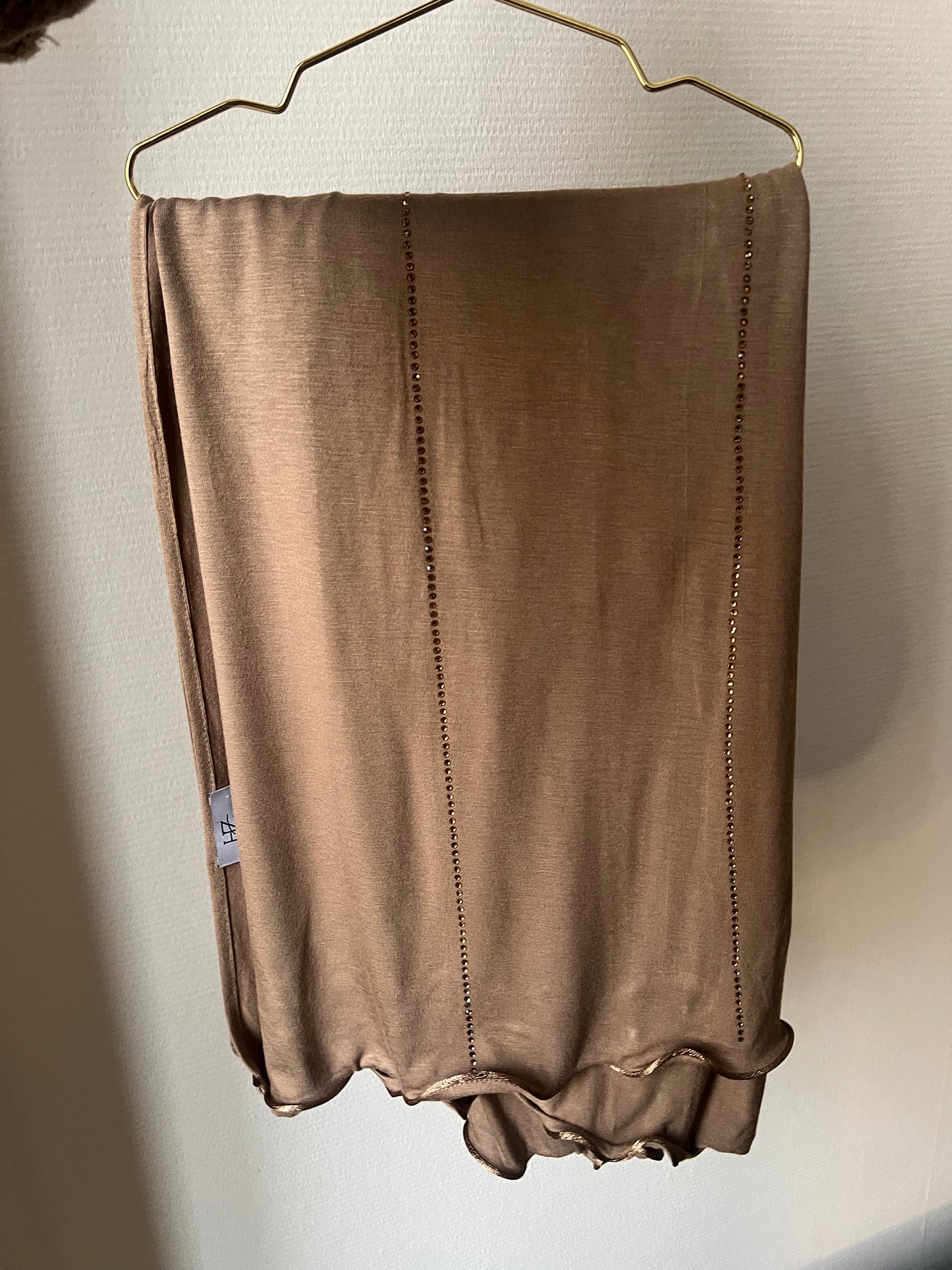 Hijab Jersey Luxury Strass Beige