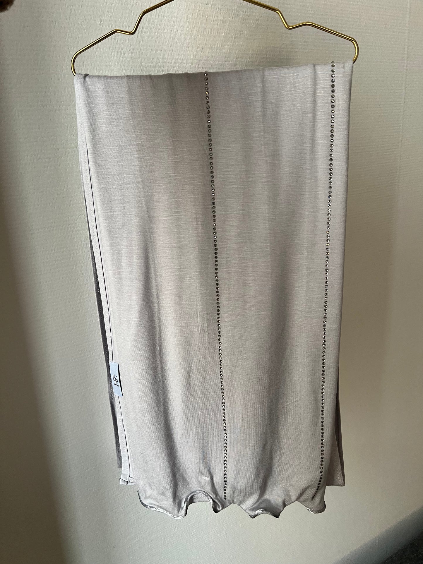 Hijab Jersey Luxury Strass Gris