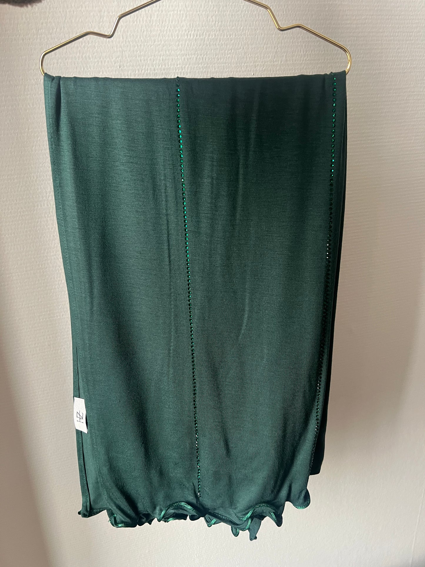 Hijab Jersey Luxury Strass Royal Green