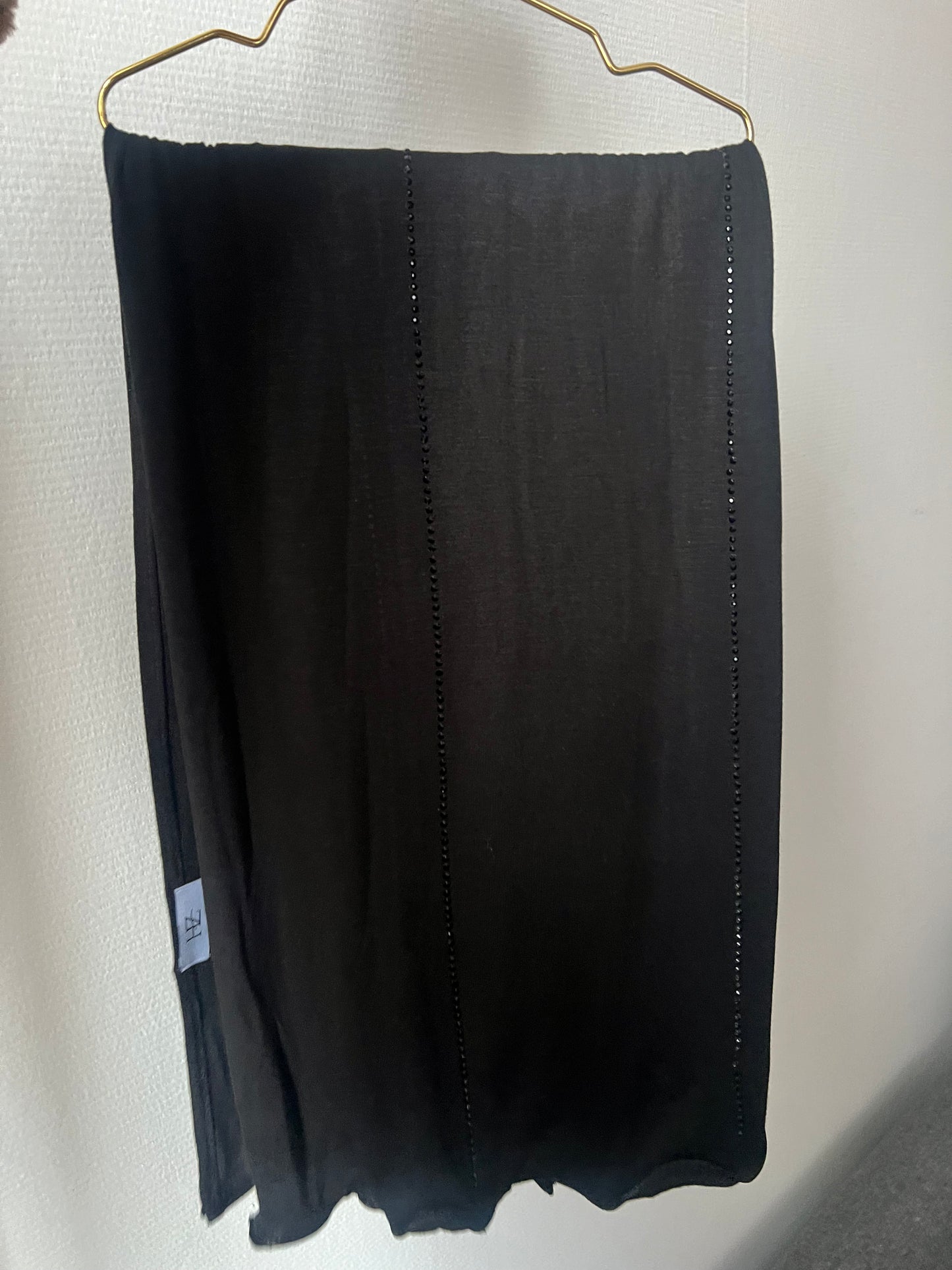 Hijab Jersey Luxury Rhinestones Black