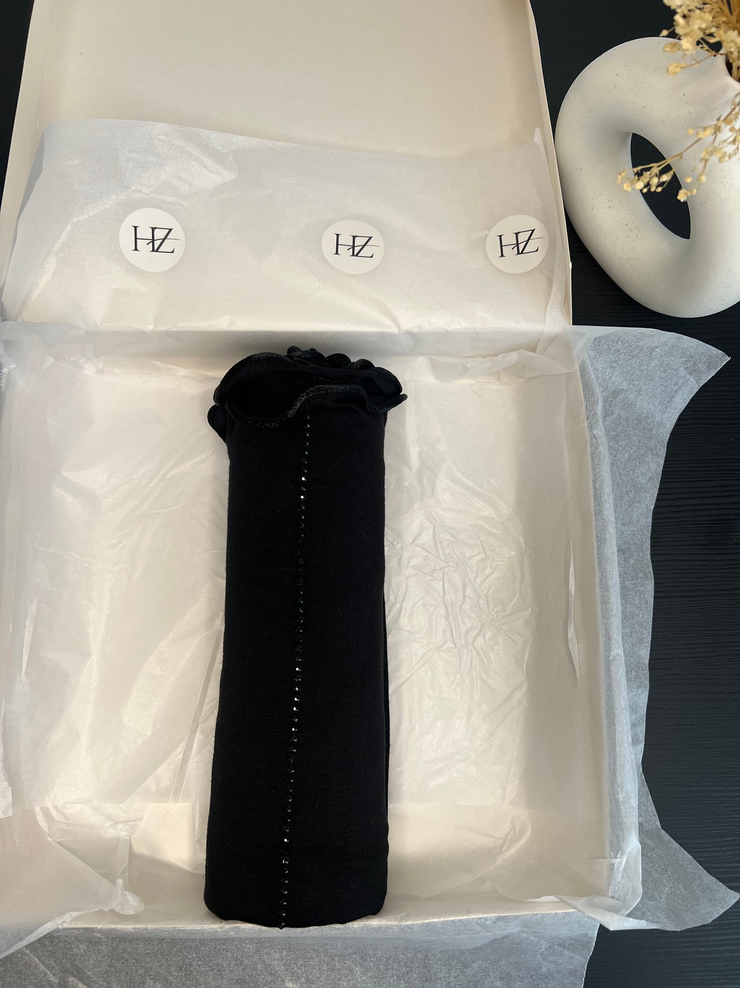 Hijab Jersey Luxury Rhinestones Black