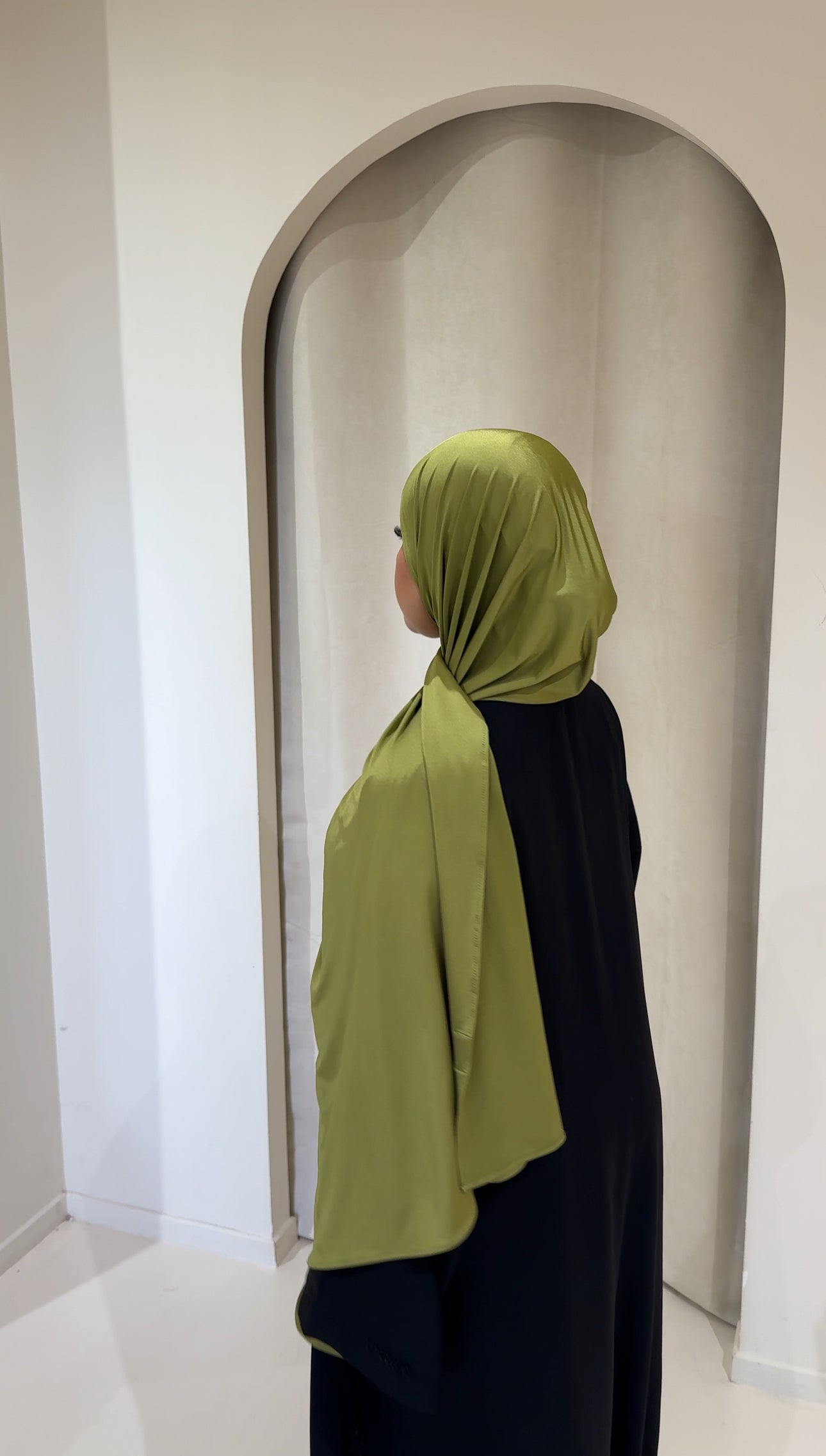 Hijab Jersey Premium Satiné Olive