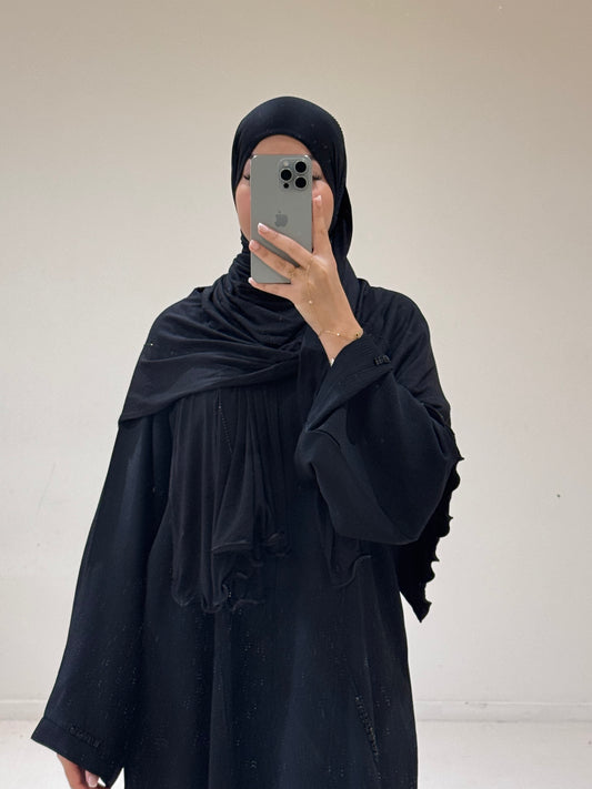 Hijab Jersey Luxury Strass Noir