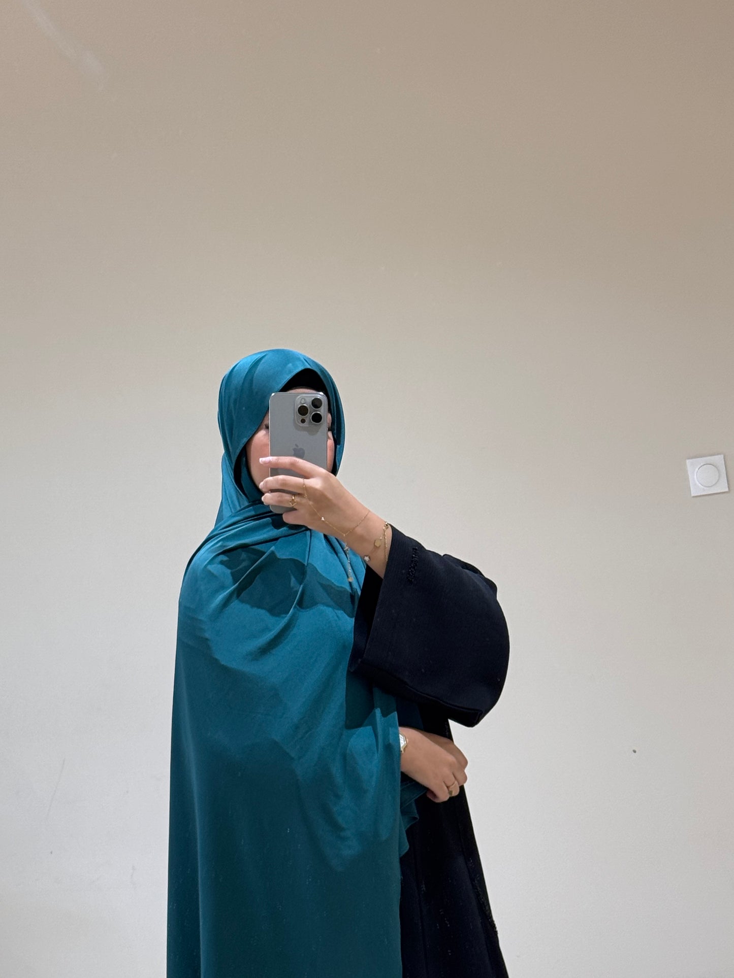 Hijab Jersey Premium Satiné Vert Royale