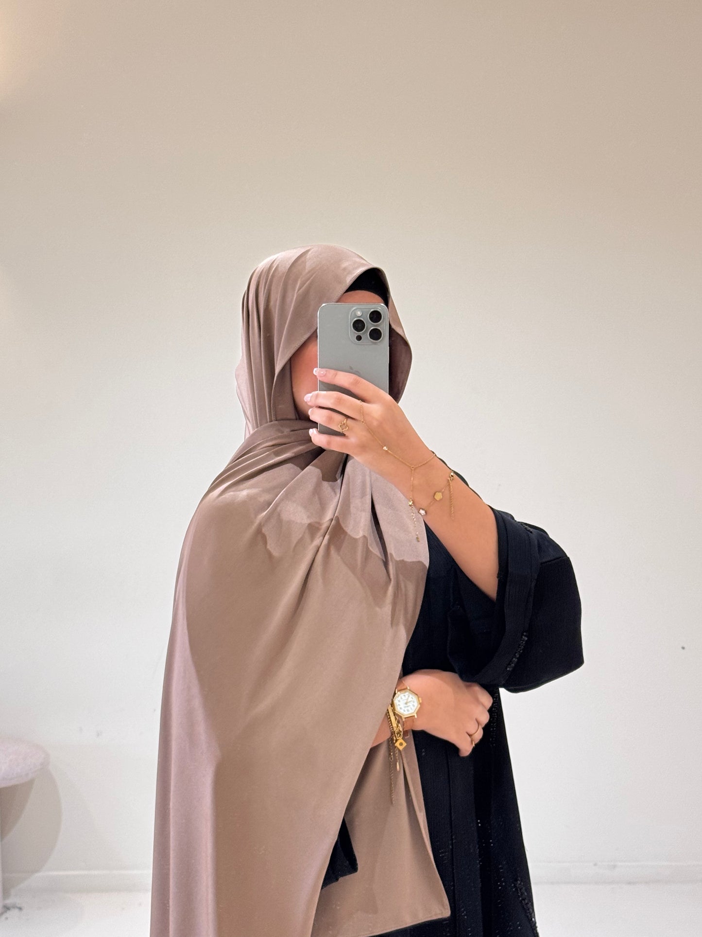 Hijab Jersey Premium Satiné Coffe